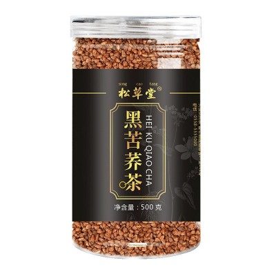 松草堂 黑苦荞 500g罐装 苦荞茶 荞麦茶 苦荞茶 酒店饭 店茶叶图5