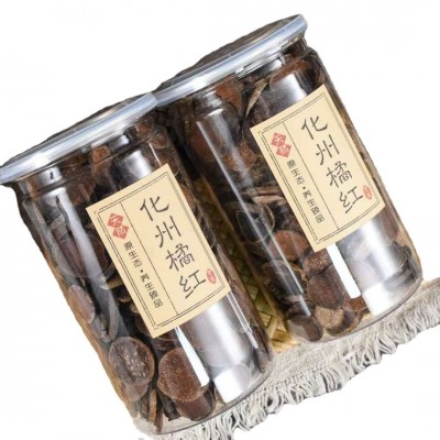 化州陈年橘红 10年化橘红胎果切片橘红片 清凉润喉养生茶罐装批发图5