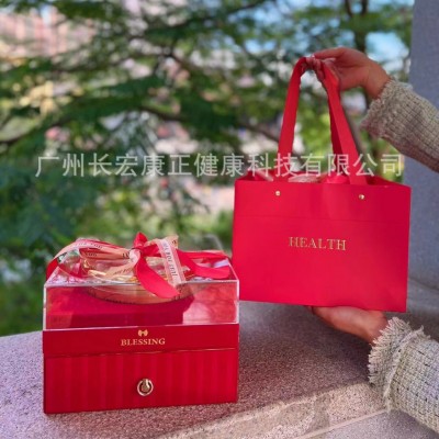 红丝绒五拼礼盒参茸燕窝礼鹿茸花旗参石斛红参片西洋参送人滋补图4