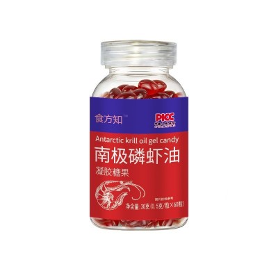 食知方南极磷虾油凝胶糖果无糖型60粒虾青素软胶囊高含量厂家代发图5