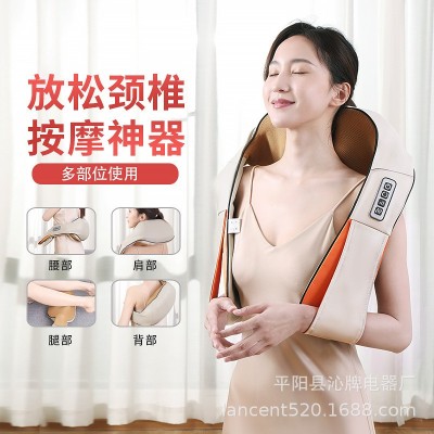 按摩披肩批发手持全自动揉捏按摩仪红光加热颈椎颈部腰部按摩器图1