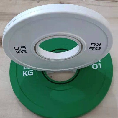 跨境批发商用包胶杠铃片配重片包胶奥片彩色橡胶片小规格配重片图4