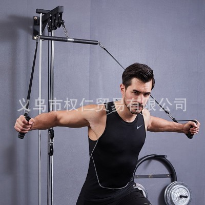 带轴承环直拉杆短拉杆高位下拉杆干健身器材配件负重训练杆 拉背杆图2