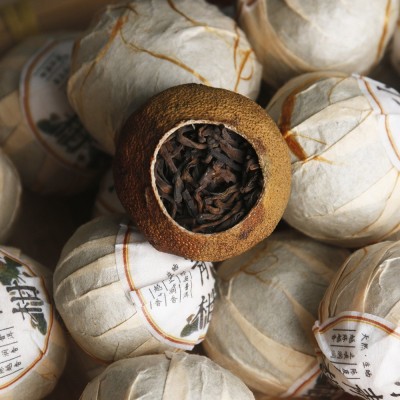 新会小青柑普洱茶 陈皮普茶桔普茶橘子熟茶罐装 小金桔茶正品批发图3