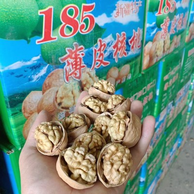 185纸皮核桃 新疆薄皮核桃休闲干果零食5斤包邮 手剥原味大核桃图3