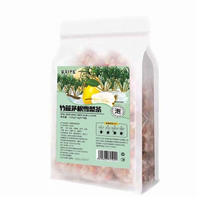 百草印象竹蔗茅根雪梨茶量贩装三角包120g 抖音快手同款批 发荸荠图5