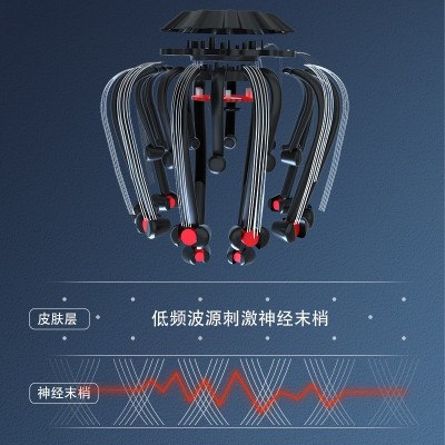 跨境新款智能八爪鱼头部全自动按摩器头疗机按摩器头部按摩仪批发图2