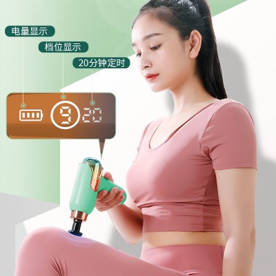 跨境液晶智能控频MINI筋膜枪 迷你便携式usb全身按摩器电动颈膜枪图3