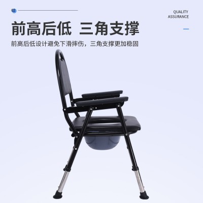 家用防滑坐便凳批发加厚靠背可移动折叠老人孕妇洗澡凳病人坐便椅图3