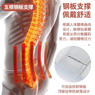 四季医用护腰带腰间盘劳损突出腰椎腰围钢板腰托男女士薄透气腰痛图4