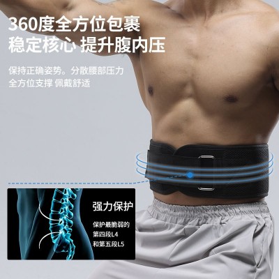 跨境运动加压护腰带男女士深蹲束腰硬拉卧推力量举重训练健身腰带图4