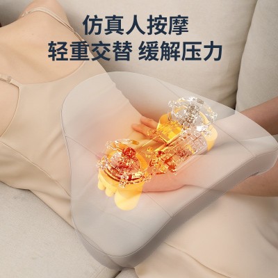 多功能按摩腰靠枕颈部背部颈椎按摩枕红光热敷揉捏靠垫腰椎按摩仪图4