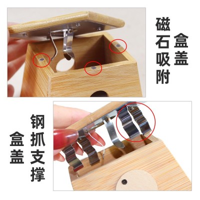 东艾堂竹制艾灸盒磁铁温灸器仪器非实木质艾条盒艾柱单孔多孔灸盒图3