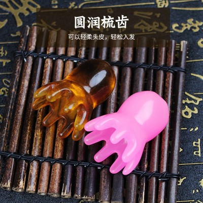 树脂章鱼梳按摩梳头疗按摩梳头部疏通头皮经络梳按摩厂家批发代发图5