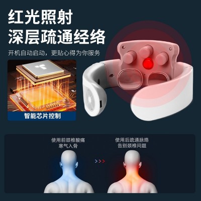 颈椎按摩器电动便携智能脉冲护颈脖子肩颈理疗热敷神器劲椎按摩仪图2