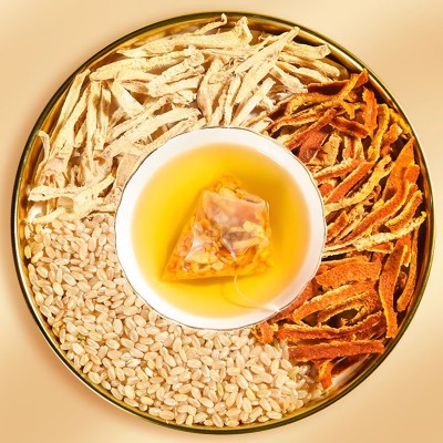 陈皮姜米茶 炒米姜丝陈皮茶泡水生姜大米炒熟三角包茶一件代发图2