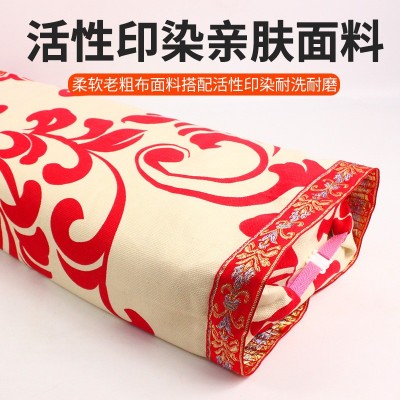 老粗布艾绒枕头组合枕艾草连体枕颈椎枕可拆洗家用护颈枕厂家定制图2