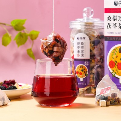 【青春塘新品】玫瑰桑椹茯苓茶 好看又好喝的花草茶图2