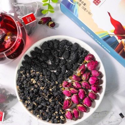 探养黑果枸杞桑椹玫瑰茶 玫瑰花袋泡茶 好喝 源头厂家代发图2
