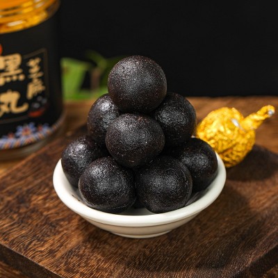 蜂蜜黑芝麻丸九蒸九晒芝麻丸子黄精枸杞黑桑葚网红零食手工丸批发图2
