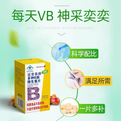 蓝帽复合b1b2b6多种维生b片族 男女维生素代加工多种B族维生素片图3