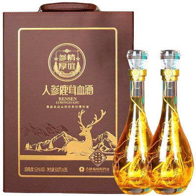 人参虫草酒53度礼盒装人参鹿茸血酒滋补养生酒人参海参酒粮食白酒图4