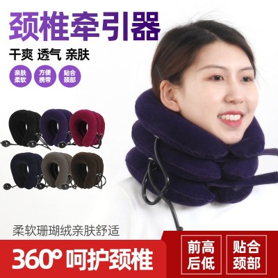 厂家批发颈椎牵引仪器加厚PVC内胆托全绒三管护颈图5