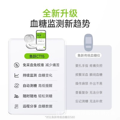 鱼跃安耐糖动态血糖监测仪免扎手指免采血家用血糖仪CT15套装图2