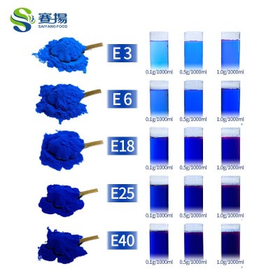 藻蓝蛋白提取物E3E6E18E25E40食品级藻蓝素化妆品用藻蓝蛋白图2