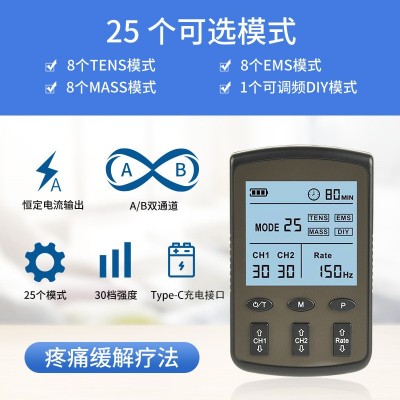 针灸电疗仪家用理疗脉冲按摩器贴颈椎腰部背部多功能电疗经络疏通图2