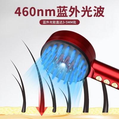电动EMS多功能按摩梳头皮按摩器上药梳防脱激光生发仪生发红光梳图3