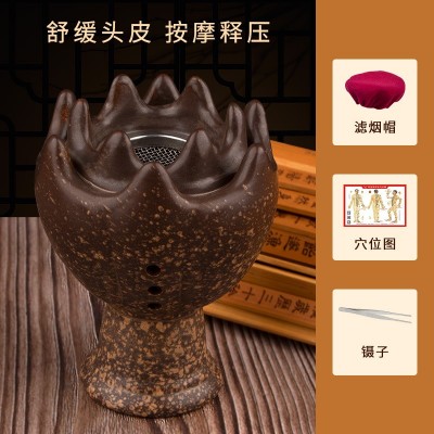 平直堂头疗砭石艾灸罐艾灸仪器家用理疗紫砂陶瓷艾草艾灸仪刮痧艾图4