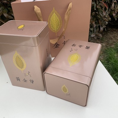 厂家批发黄金芽包装礼盒手提袋金罐铁罐组合茶叶包装图2