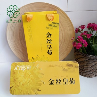 厂家现货 金丝皇菊包装铁盒 配手拎袋 茶叶包装盒批发图2