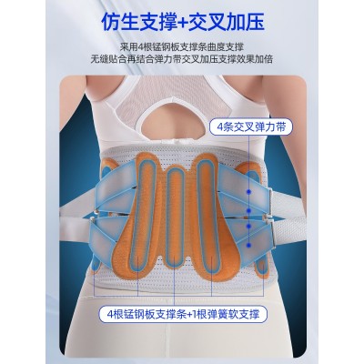 护腰带护腰腰间盘劳损腰椎突出加宽透气保暖夏季钢板支撑运 动腰带图2