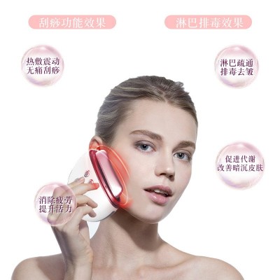 批发智能电动刮痧仪 新款面部美容仪 震动红光微电流热敷刮痧板图4