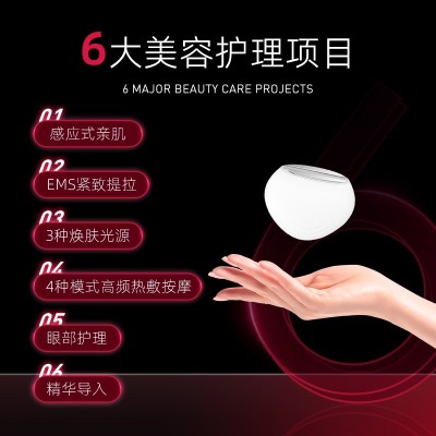 新品上市 小魔球美容脸部导入仪 温热微电流彩光震动嫩肤靓肤仪图2