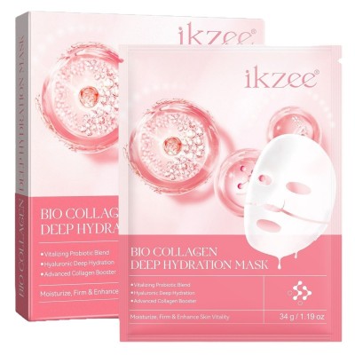 跨境ikzee补水胶原蛋白面膜保湿滋润提拉紧致水解蛋白去皱提亮4片图5