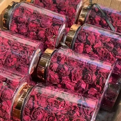 云南墨红玫瑰花冠冻干花烤干花微波干无疏大朵可食用花玫瑰水整朵图3