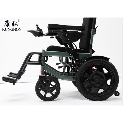 电动轮椅高靠背手动全躺碳钢车架线下供货加工定制图3