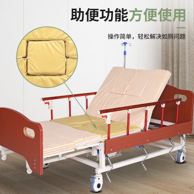 家用多功能木质家居护理床养老院翻身床全区手摇床带便孔适老化图2