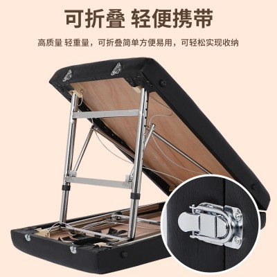 可折叠美容院按摩床手提式便携款家用理疗床原始点推拿艾灸床火疗图2