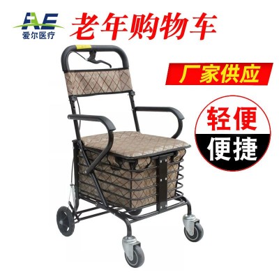 老年购物车 老人手推车购物车代步老年人助行器可折叠图3