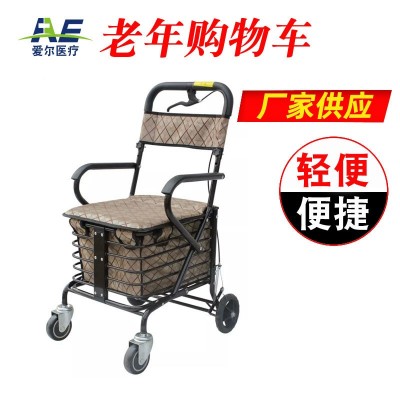 老年购物车 老人手推车购物车代步老年人助行器可折叠图2