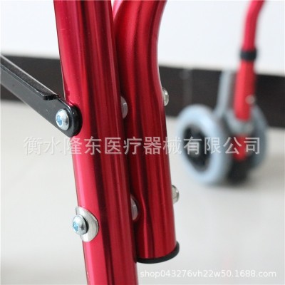 铝合金助步器带轮带座 6轮带刹车助行器折叠拐杖老人残疾人助行器图3