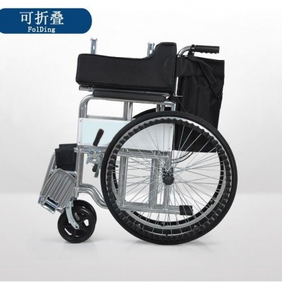 残疾老年人轮椅折叠带坐便 轻便外出养老院轮椅车免充气轮椅配件图4