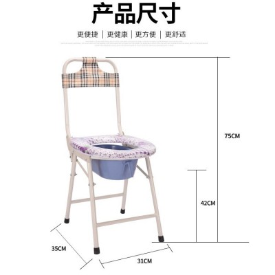 坐便椅冲水马桶老人用高靠背孕妇带桶专用加厚残疾人马桶凳改蹲便图3