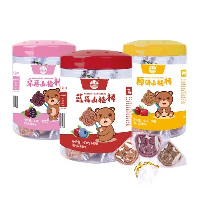 苏花山楂儿童400克/罐卡通山楂棒棒原味蓝莓桑葚三种口味 独立包装图5