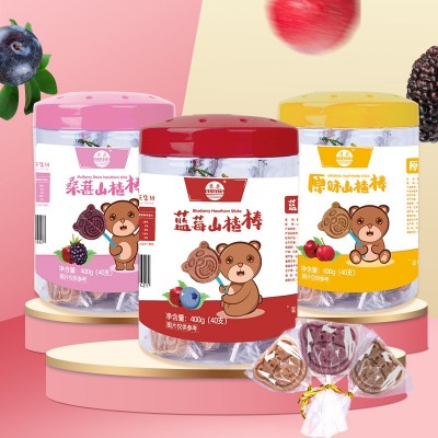 苏花山楂儿童400克/罐卡通山楂棒棒原味蓝莓桑葚三种口味 独立包装
