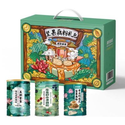 美粥食客坚果藕粉礼盒藕粉礼盒批发代理源头工厂节日礼盒直播供货图4
